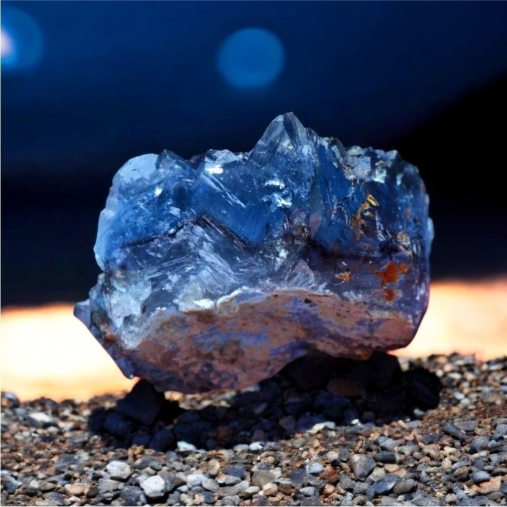 Natural Dark Blue “Tanzanite” Fluorite Crystal Matrix Stunning Blue Crystal Rock - Picture 2 of 10